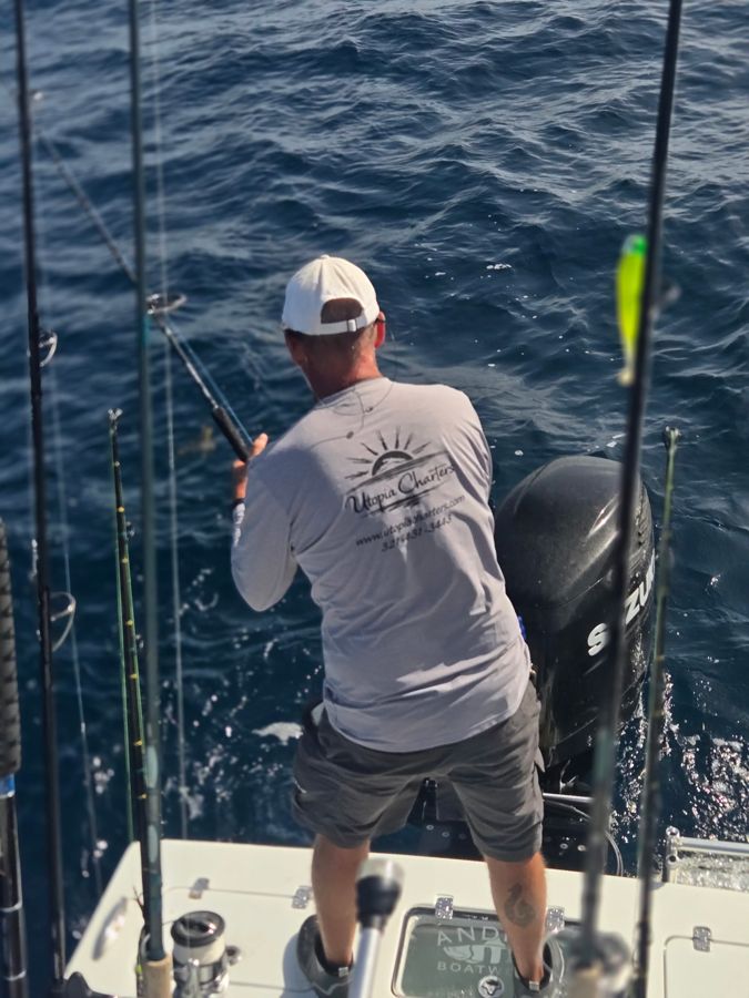 Fishing off the stern of Utopia on a near-shore reef trip